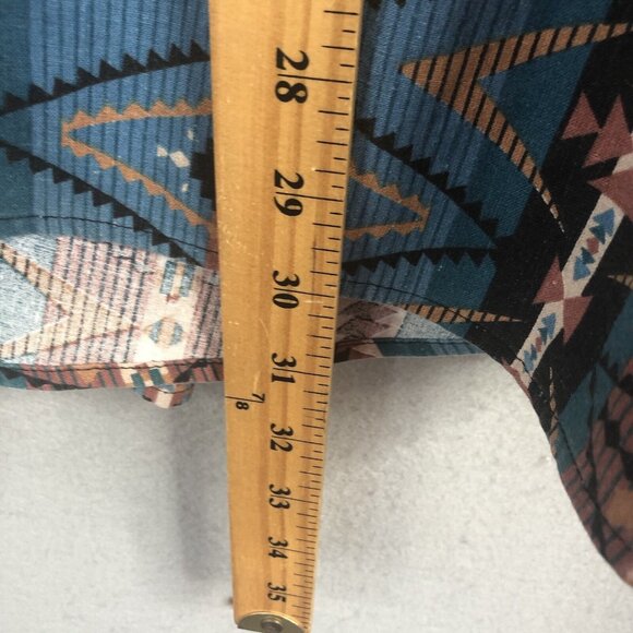 Vintage Saddlebrook Western Shirt Mens Extra Large Blue Tan Aztec Tribal Cowboy - Picture 5 of 16